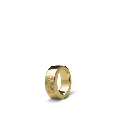 Personalised 6mm Flat-Sided Fingerprint Ashes Ring - Glossy