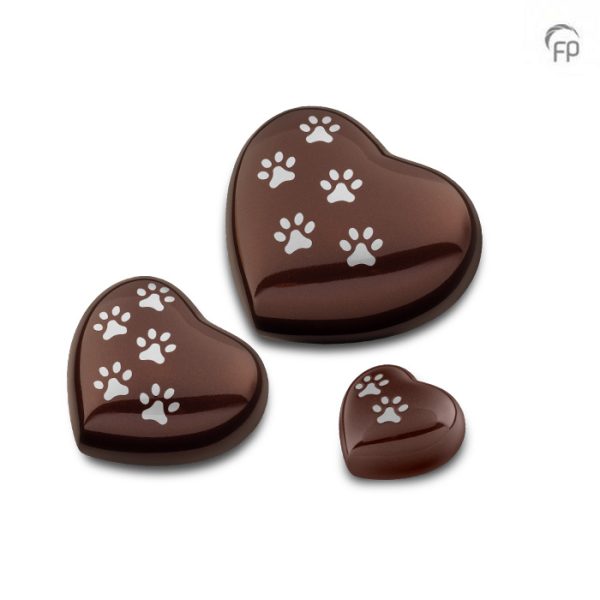 Metal Paw Print Heart Urn - Image 2