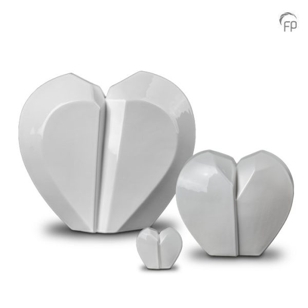 Two Halves Heart Ceramic Urn