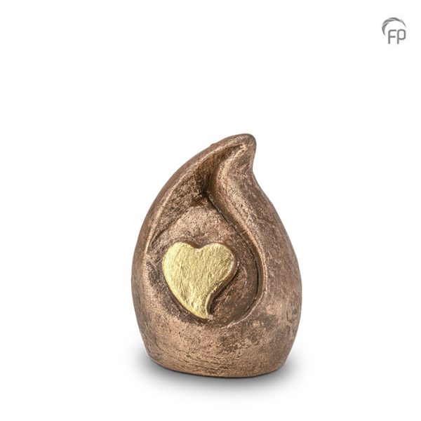 Heart In Drop Ceramic Urn