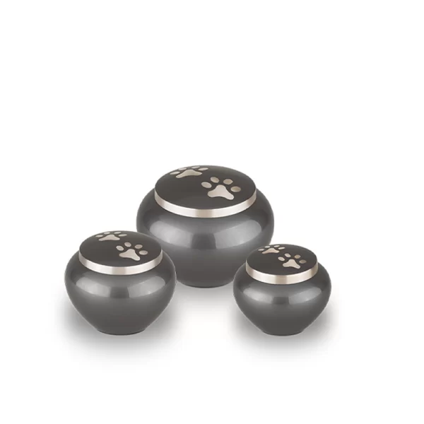 Metal Paw Print Lid Black Pet Urns