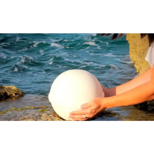 Biodegradable White Globe Urn for Ashes