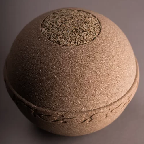 Samsara Earth Brown Globe Biodegradable Urn for Ashes