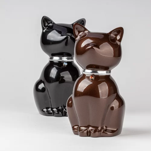 Cat Shaped Metal Pet Urn