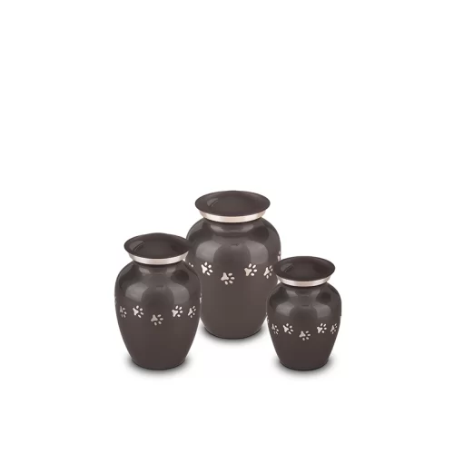 Traditional Paw Print Metal Pet Urn