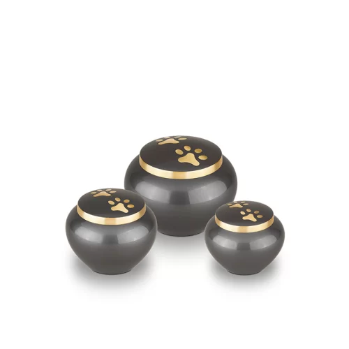 Metal Pet Urn with Paw Print Lid