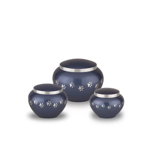 Curved Metal Paw Print Design Pet Urn