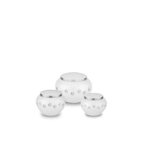 Metal Pet Cremation Urn with Paw Print Design
