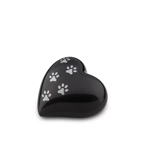 Heart Shaped Pet Urn With Paw Print