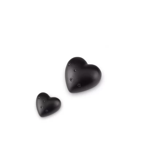 Heart Shaped Ceramic Pet Urn With Paw Print