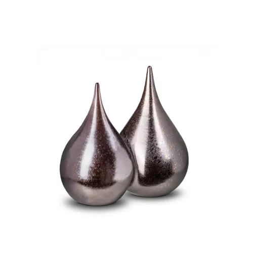 Brown Metallic Teardrop Urn