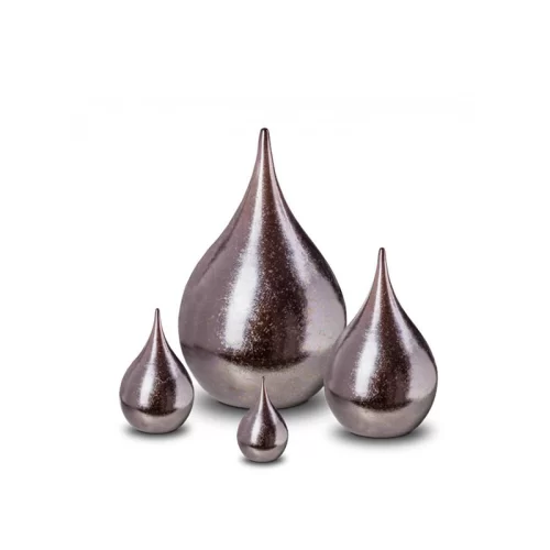 Brown Metallic Teardrop Urn