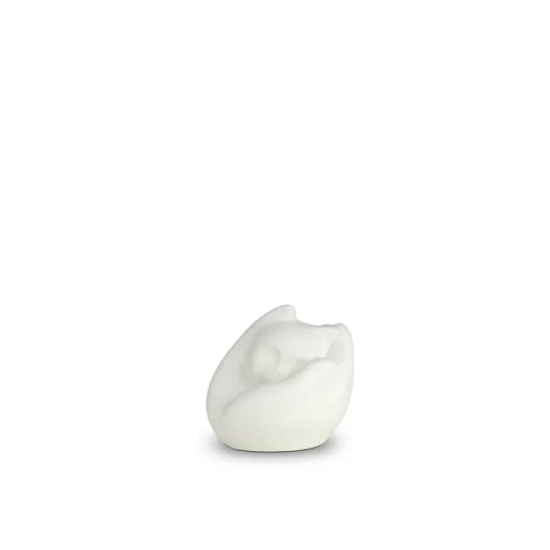Porcelain Cats Head In Hand Pet Urn
