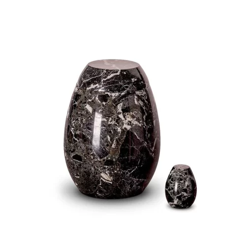 Black and Brown Marble Urn